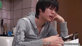 Japanese student, Yuri Kurosaki sucks her teacher’s fat dick