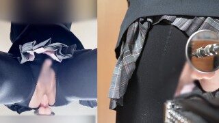 JK制服の男の娘が立ちバックでピストンマシーンに刺され連続射精 #女装女子校生がSEXマシーンに犯される