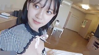 A Japanese Beauty With Black Hair, And Moreover Big Tits, After A Blowjob, Gets Cum In Her Mouth, Uncensored